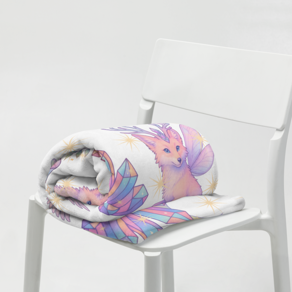 Plaid “Renard & Jackalope féeriques”