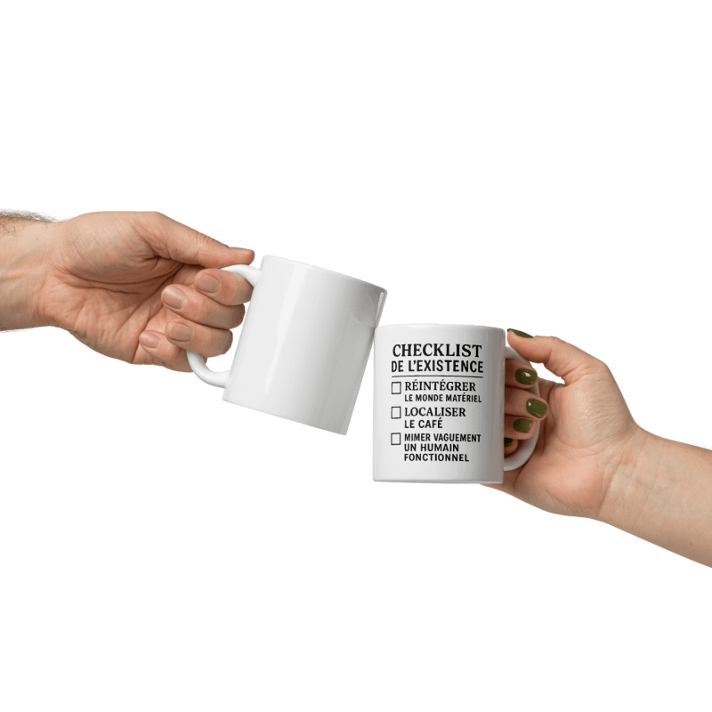Mug Blanc Brillant Checklist de l’existence