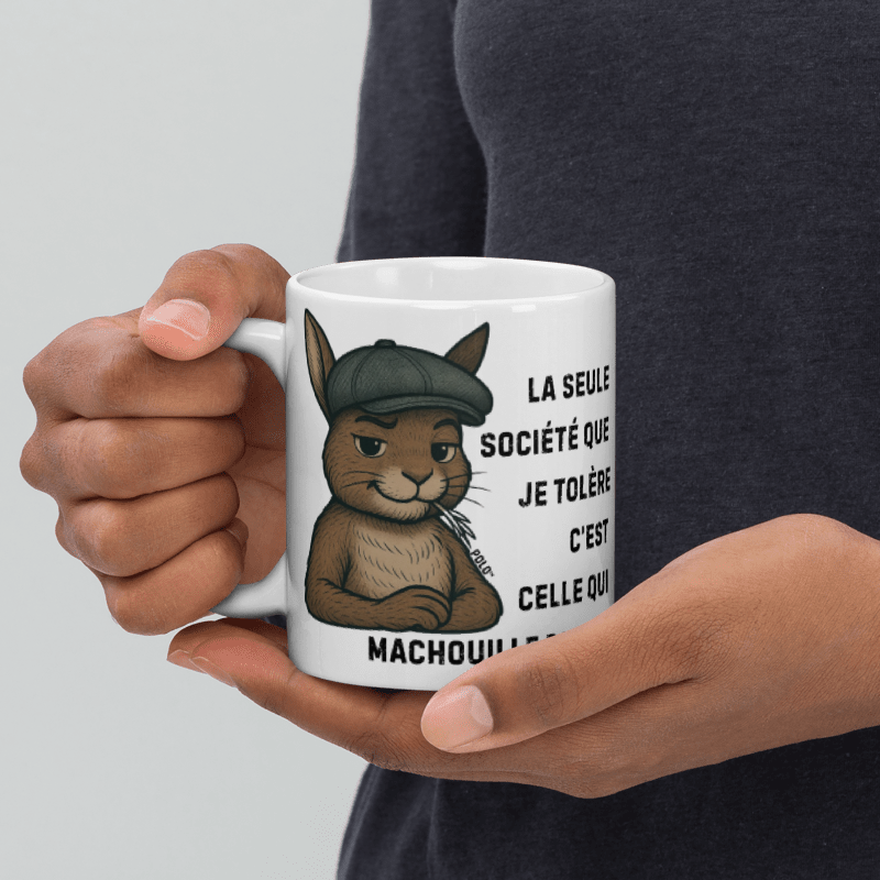 Mug Blanc Brillant antisocial (sauf pour ceux qui mâchouillent du foin)