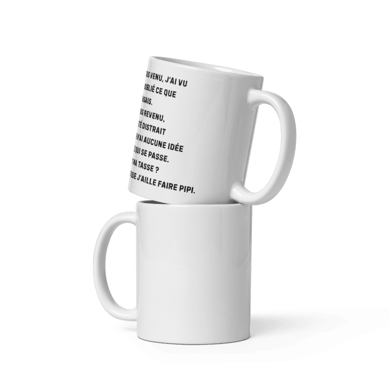 Mug Blanc Brillant – Scénario TDAH - Perte de mémoire (programmée)