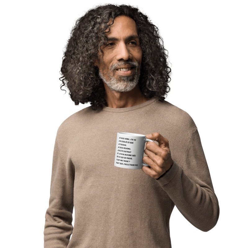 Mug Blanc Brillant – Scénario TDAH - Perte de mémoire (programmée)