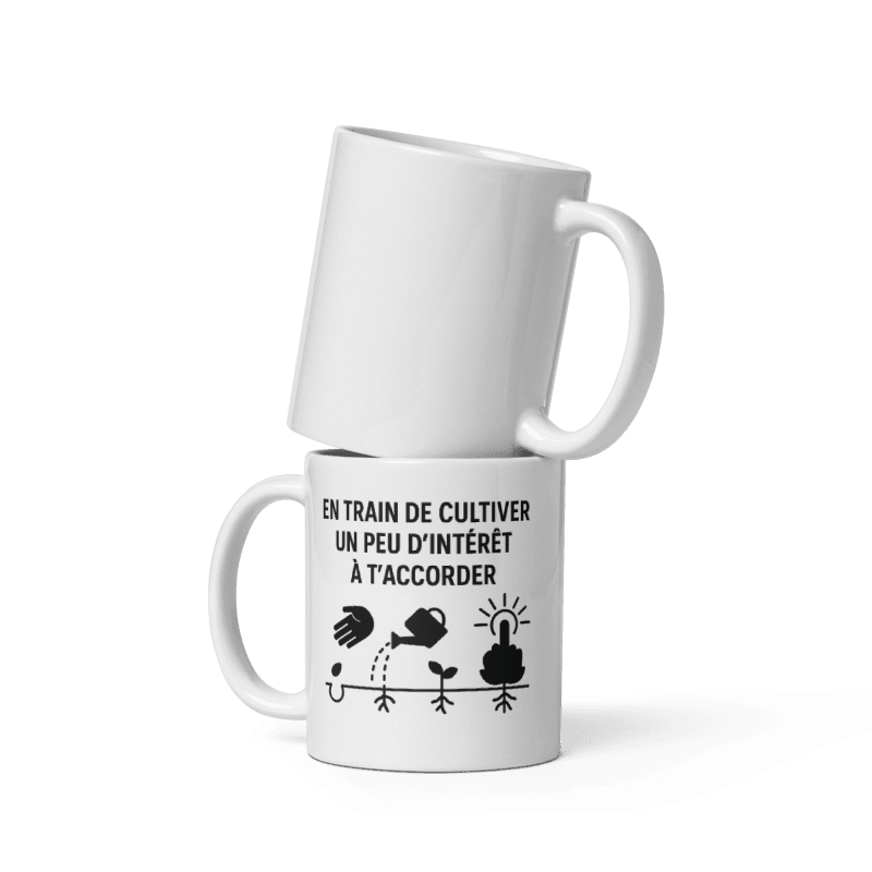 Mug Blanc Brillant “Cultivons un peu d’intérêt”