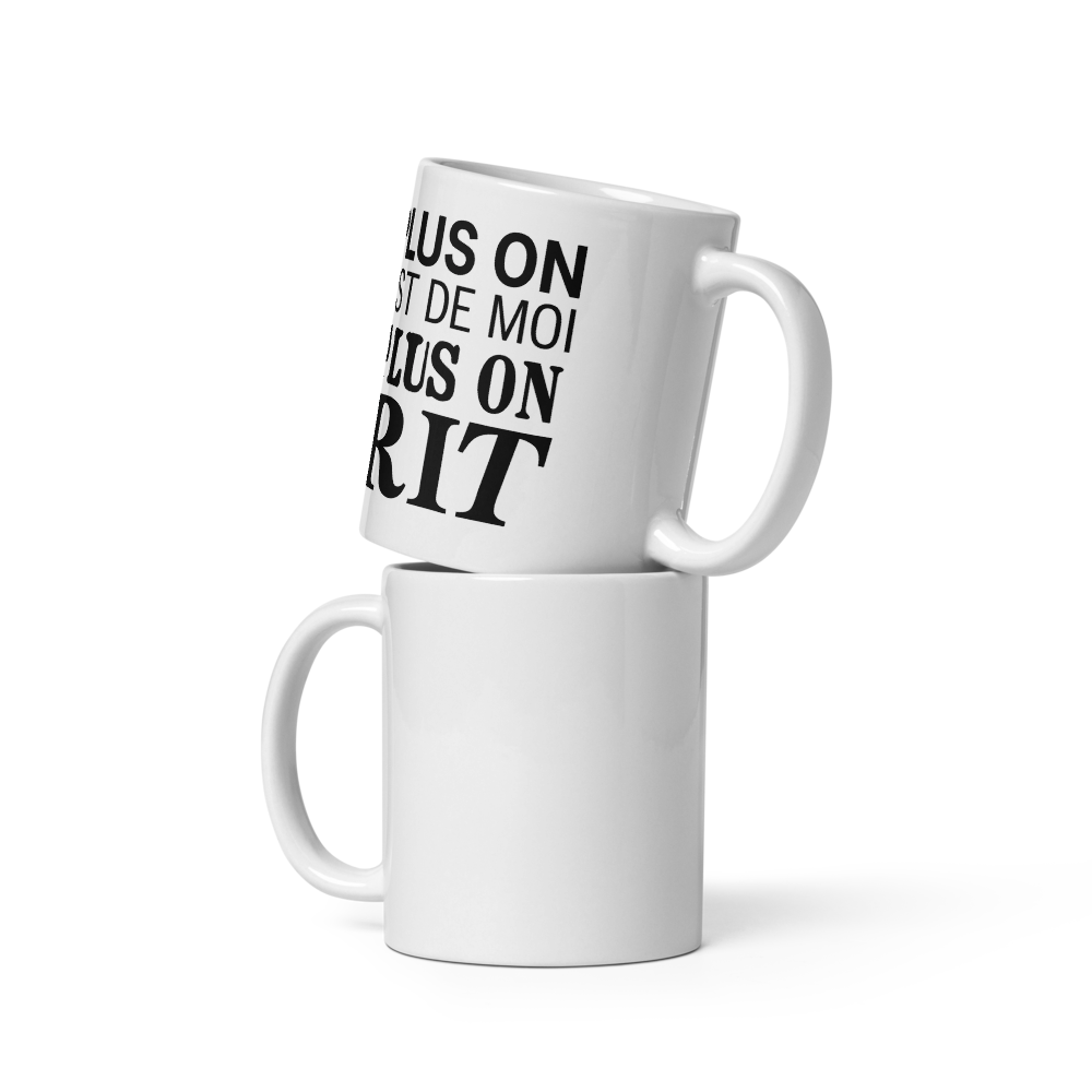 Mug Blanc “Plus on est de moi” – Humour multiplié, personnalité assumée