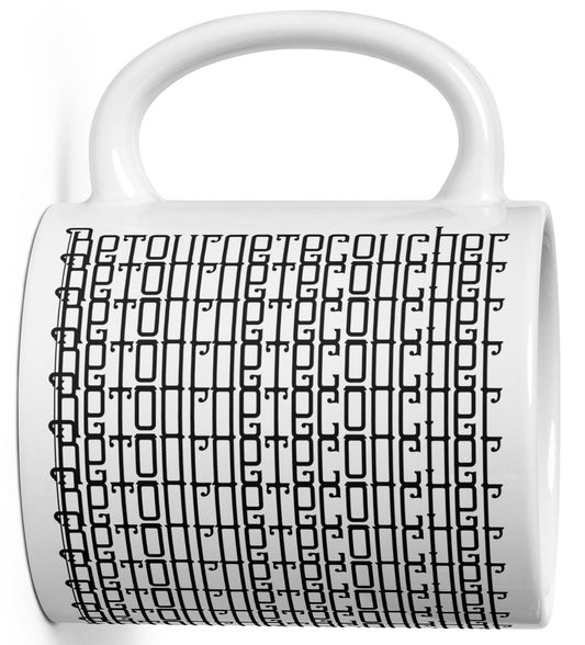 Mug Blanc Brillant “Retourne te coucher” – Message subliminal pour matins hostiles