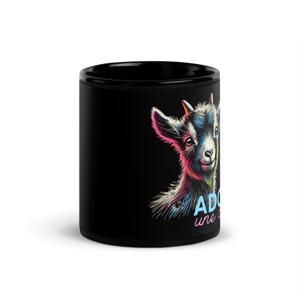 Mug brillant noir - Humour - La vie est trop courte…