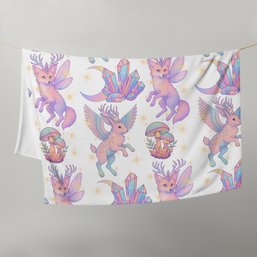 Plaid “Renard & Jackalope féeriques”