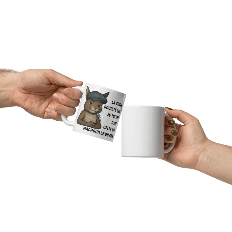 Mug Blanc Brillant antisocial (sauf pour ceux qui mâchouillent du foin)