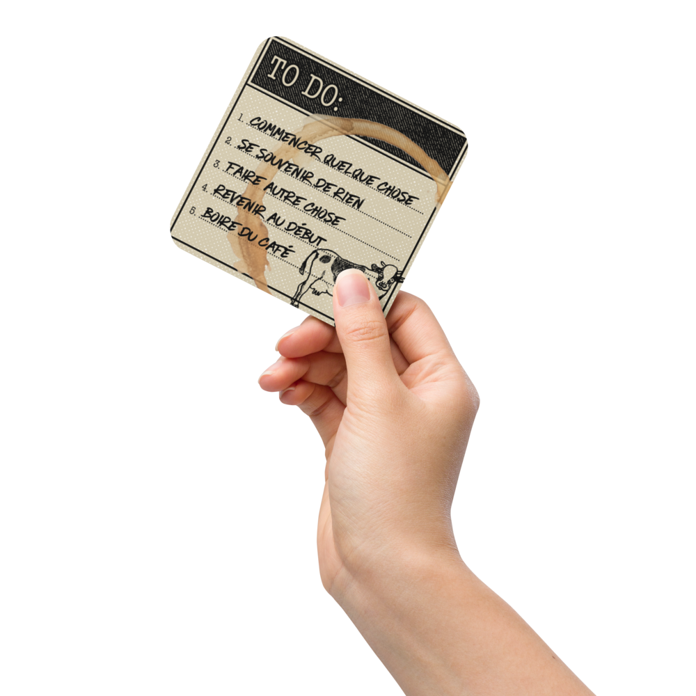 Sous-verres en liège “To-Do List” – Pour cerveaux désorganisés mais hydratés